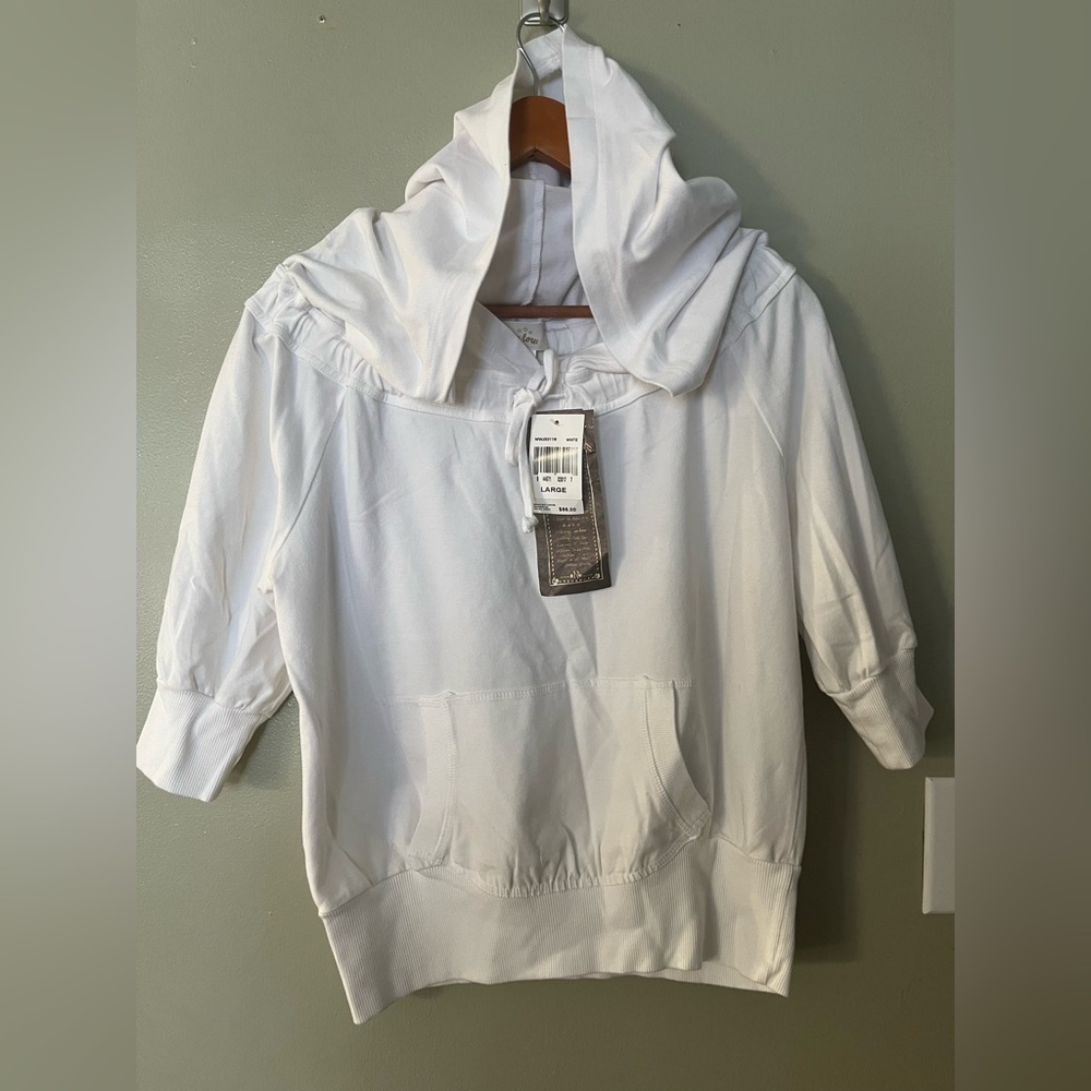 So Low Hooded Sweatshirt White Cotton L NWT